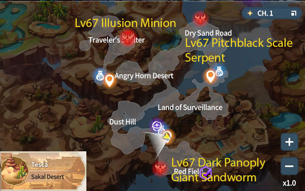 Tesca Sakal Desert Map